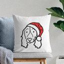 Springer Spaniel Doodled Santa Hat Dog Breed Throw Pillow Cover -50+ Breeds