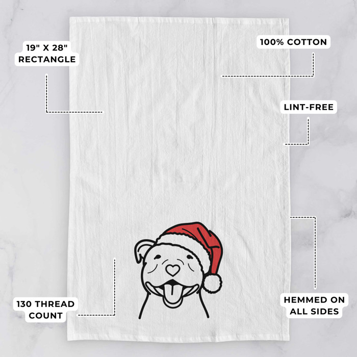 Doodled Santa Hat Dog  Breed Tea Towel - 50+ Breeds
