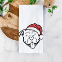 American Bulldog Doodled Santa Hat Dog  Breed Tea Towel - 50+ Breeds
