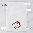 American Bulldog Doodled Santa Hat Dog  Breed Tea Towel - 50+ Breeds