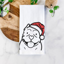 American Bully Doodled Santa Hat Dog  Breed Tea Towel - 50+ Breeds
