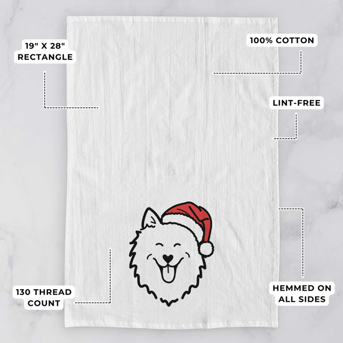 Doodled Santa Hat Dog  Breed Tea Towel - 50+ Breeds