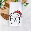 Australian Shepherd Doodled Santa Hat Dog  Breed Tea Towel - 50+ Breeds