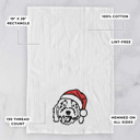 Goldendoodle Doodled Santa Hat Dog  Breed Tea Towel - 50+ Breeds