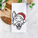 Jack Russell Terrier Doodled Santa Hat Dog  Breed Tea Towel - 50+ Breeds