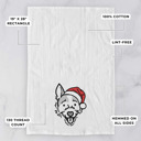 Jack Russell Terrier Doodled Santa Hat Dog  Breed Tea Towel - 50+ Breeds
