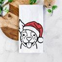 Boston Terrier Doodled Santa Hat Dog  Breed Tea Towel - 50+ Breeds