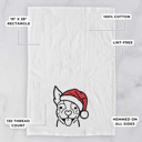 Boston Terrier Doodled Santa Hat Dog  Breed Tea Towel - 50+ Breeds