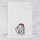 German Wirehaired Pointer Doodled Santa Hat Dog  Breed Tea Towel - 50+ Breeds
