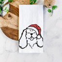 Cavalier King Charles Doodled Santa Hat Dog  Breed Tea Towel - 50+ Breeds