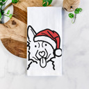 German Shepherd Doodled Santa Hat Dog  Breed Tea Towel - 50+ Breeds