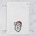 Schnauzer Doodled Santa Hat Dog  Breed Tea Towel - 50+ Breeds