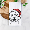 Goldendoodle 2 Doodled Santa Hat Dog  Breed Tea Towel - 50+ Breeds