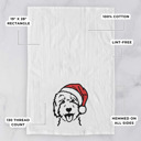 Goldendoodle 2 Doodled Santa Hat Dog  Breed Tea Towel - 50+ Breeds