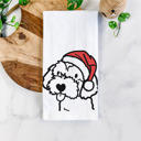 Havapoo Doodled Santa Hat Dog  Breed Tea Towel - 50+ Breeds
