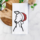 Italian Greyhound Doodled Santa Hat Dog  Breed Tea Towel - 50+ Breeds