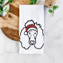 Poodle Doodled Santa Hat Dog  Breed Tea Towel - 50+ Breeds