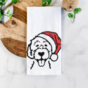 Labradoodle Doodled Santa Hat Dog  Breed Tea Towel - 50+ Breeds