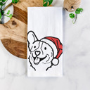 Corgi Doodled Santa Hat Dog  Breed Tea Towel - 50+ Breeds