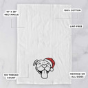 Pitbull Doodled Santa Hat Dog  Breed Tea Towel - 50+ Breeds