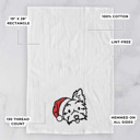 Yorkie Doodled Santa Hat Dog  Breed Tea Towel - 50+ Breeds