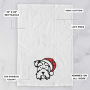 Mini Schnauzer Doodled Santa Hat Dog  Breed Tea Towel - 50+ Breeds