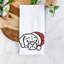 Puggle Doodled Santa Hat Dog  Breed Tea Towel - 50+ Breeds