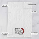 Pug Doodled Santa Hat Dog  Breed Tea Towel - 50+ Breeds