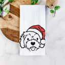 Cockapoo Doodled Santa Hat Dog  Breed Tea Towel - 50+ Breeds