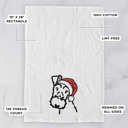 Wire Fox Terrier Doodled Santa Hat Dog  Breed Tea Towel - 50+ Breeds