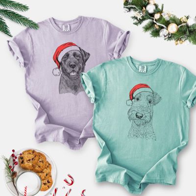 Santa Dog Breed Comfort Colors T-shirts - 40+ Dog Breeds