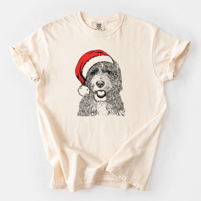 Santa Dog Breed Comfort Colors T-shirts - 40+ Dog Breeds