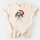 Large Ivory - German Shorthaired Pointer Santa Dog Breed Comfort Colors T-shirts - 40+ Dog Breeds