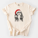 XL Ivory - Cavalier King Charles Santa Dog Breed Comfort Colors T-shirts - 40+ Dog Breeds