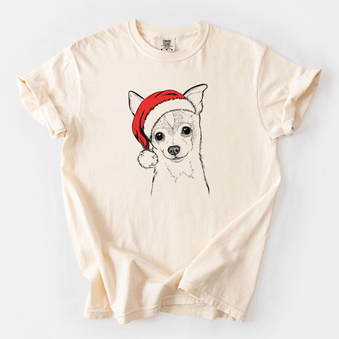 Santa Dog Breed Comfort Colors T-shirts - 40+ Dog Breeds