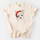 Large Ivory - Chihuahua Santa Dog Breed Comfort Colors T-shirts - 40+ Dog Breeds