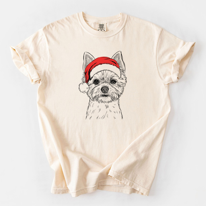 Santa Dog Breed Comfort Colors T-shirts - 40+ Dog Breeds