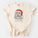 Medium Ivory - Cockapoo Santa Dog Breed Comfort Colors T-shirts - 40+ Dog Breeds