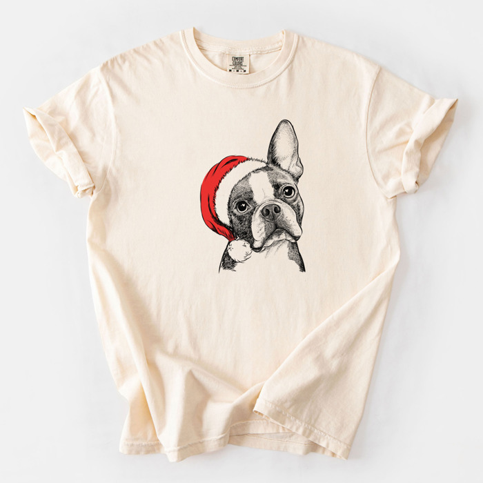 Santa Dog Breed Comfort Colors T-shirts - 40+ Dog Breeds
