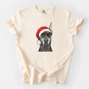 XXL Ivory - Doberman Pinscher Cropped Santa Dog Breed Comfort Colors T-shirts - 40+ Dog Breeds