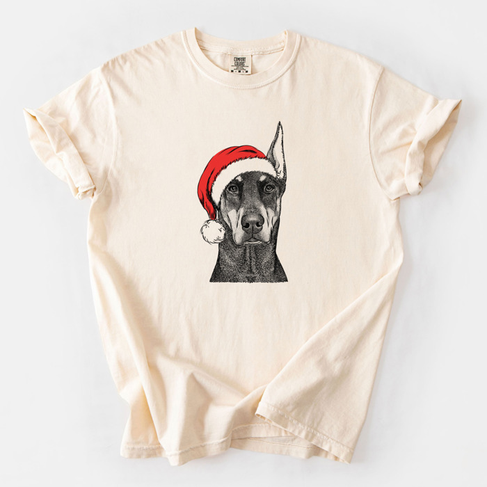 Santa Dog Breed Comfort Colors T-shirts - 40+ Dog Breeds