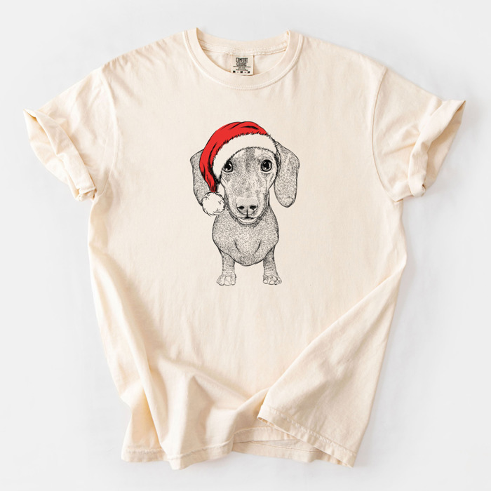 Santa Dog Breed Comfort Colors T-shirts - 40+ Dog Breeds