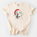Large Ivory - Labrador Retriever 2 Santa Dog Breed Comfort Colors T-shirts - 40+ Dog Breeds