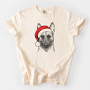 Large Ivory - Belgian Malinois Santa Dog Breed Comfort Colors T-shirts - 40+ Dog Breeds
