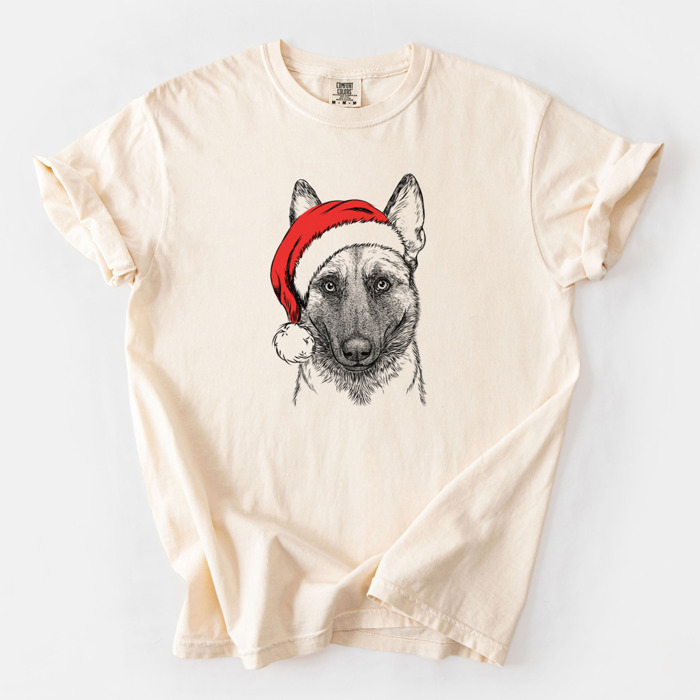 Santa Dog Breed Comfort Colors T-shirts - 40+ Dog Breeds