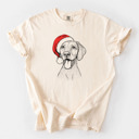 Large Ivory - Vizsla Santa Dog Breed Comfort Colors T-shirts - 40+ Dog Breeds