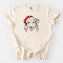 Large Ivory - Australian Shepherd Santa Dog Breed Comfort Colors T-shirts - 40+ Dog Breeds