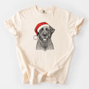 XL Ivory - Black Lab Santa Dog Breed Comfort Colors T-shirts - 40+ Dog Breeds