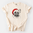 XXL Ivory - French Bulldog 1 Santa Dog Breed Comfort Colors T-shirts - 40+ Dog Breeds