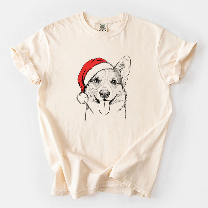 Santa Dog Breed Comfort Colors T-shirts - 40+ Dog Breeds